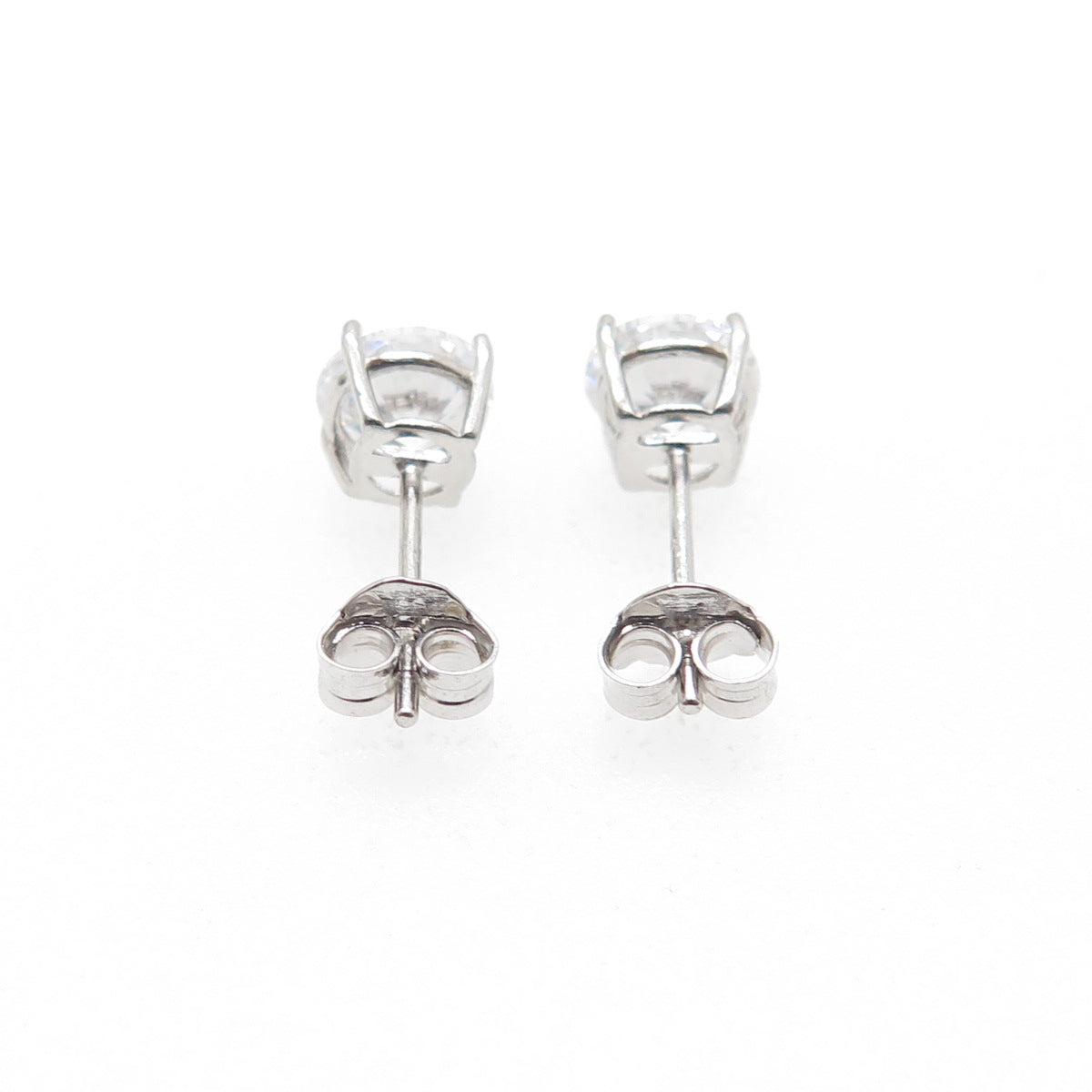 DBJ DEE BERKLE 925 Sterling Silver Round-Cut C Z Stud Earrings