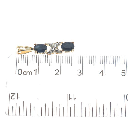 ROSS SIMONS 925 Sterling Silver Gold Plated Real Gold Plated & Sapphire Pendant