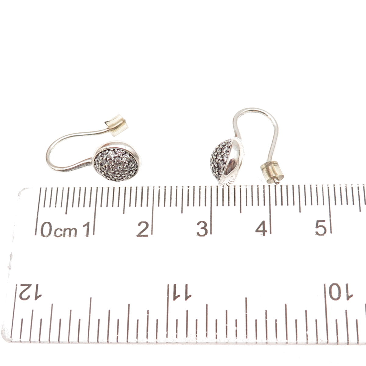 Pandora 925 Sterling Silver Round-Cut C Z Dazzling Droplets Hook Earrings