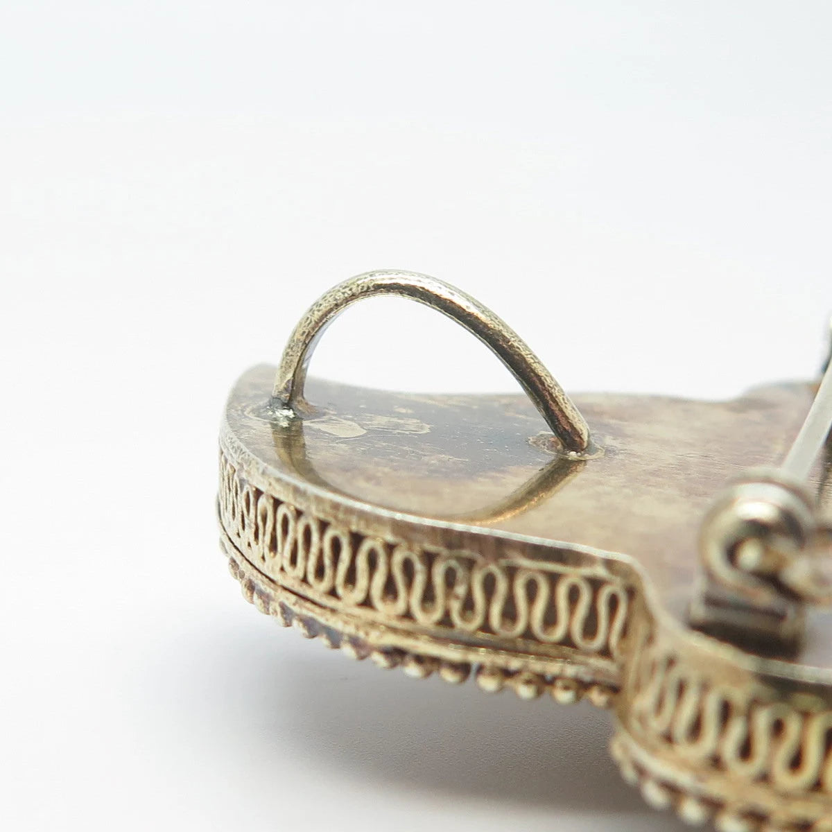 925 Sterling Silver Gold Plated Antique Real Pearl & Turquoise Tree Pin Brooch