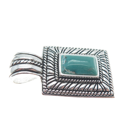 CHARLES WINSTON 925 Sterling Silver Vintage Real Kingman Turquoise Pendant