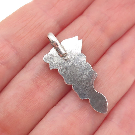 925 Sterling Silver Antique Art Deco Chinese Dragon Oxidized Charm Pendant