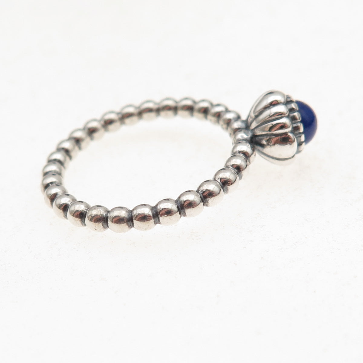 Pandora 925 Sterling Silver Real Lapis September Birthstone Ring Size 6.75