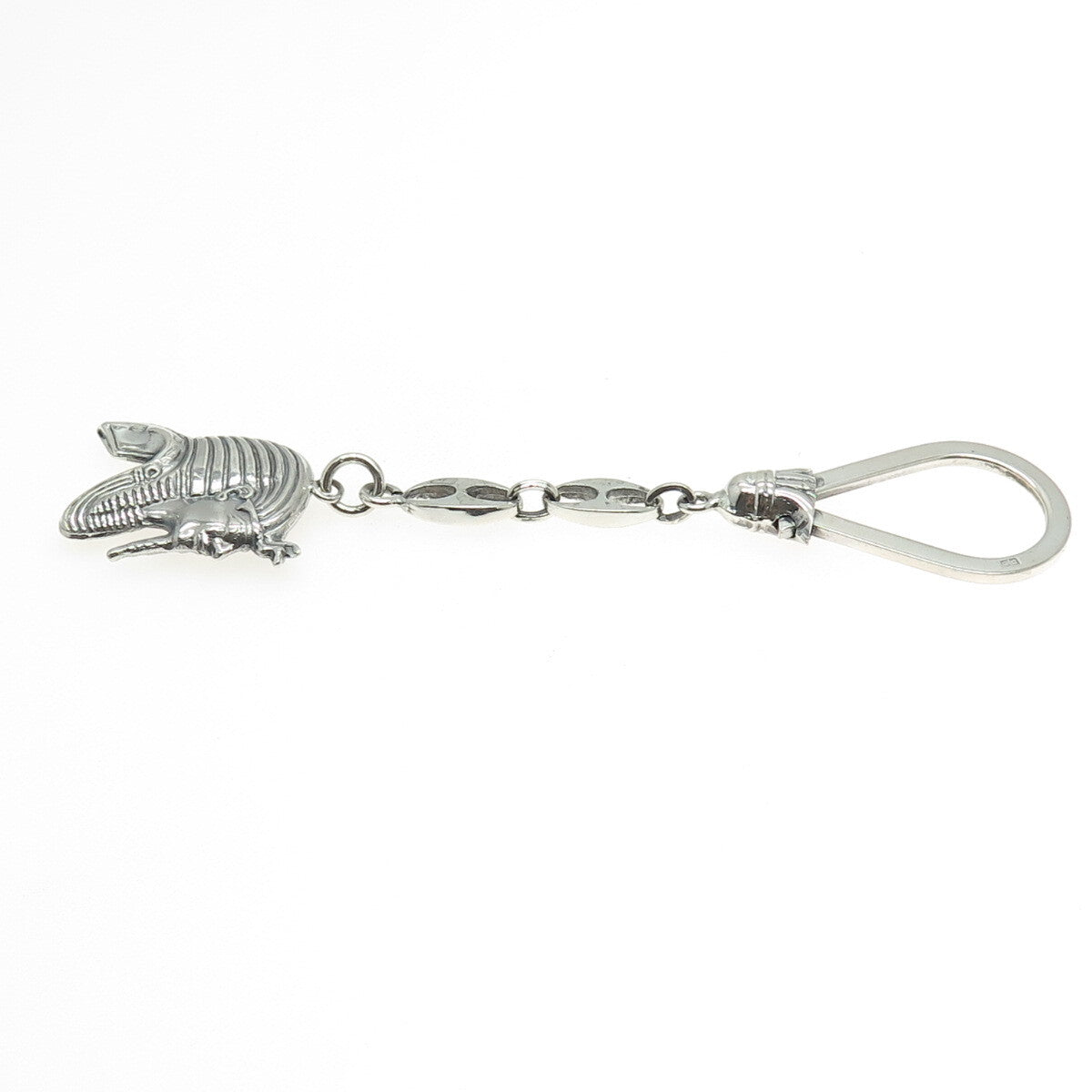 800 Silver Vintage Egypt Pharaoh Key Fob Chain Holder