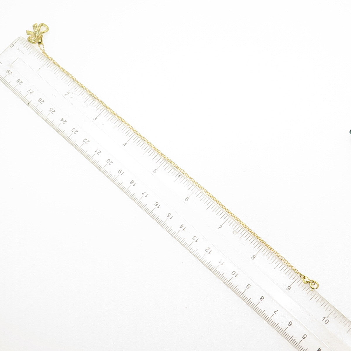925 Sterling Silver Gold Plated Real Diamond Accent Bow Cable Chain Necklace 18"