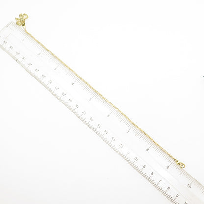 925 Sterling Silver Gold Plated Real Diamond Accent Bow Cable Chain Necklace 18"