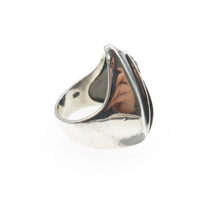 925 Sterling Silver Vintage Round-Cut C Z Modernist Oxidized Ring Size 6.5