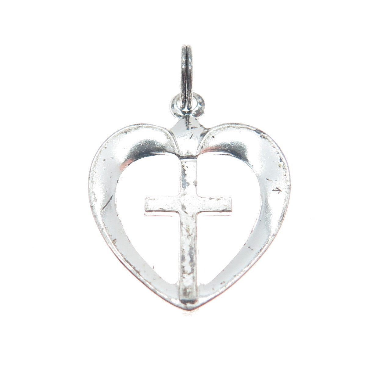 LISA LEE CREATIONS 925 Sterling Silver Vintage Cross in the Heart Pendant