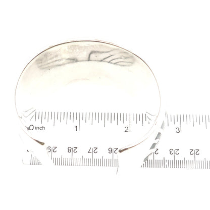 Old Pawn 925 Sterling Silver Vintage Turquoise Inlay Adjustable Wide Bracelet 7"