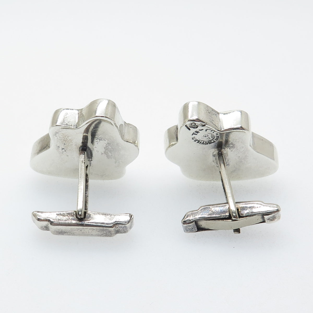 LOS CASTILLO Sterling Silver Vintage Mexico Tribal Horse Shadow Box Cufflinks