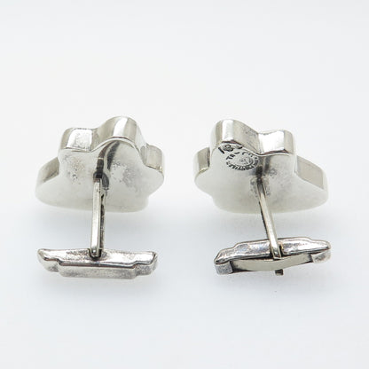 LOS CASTILLO Sterling Silver Vintage Mexico Tribal Horse Shadow Box Cufflinks