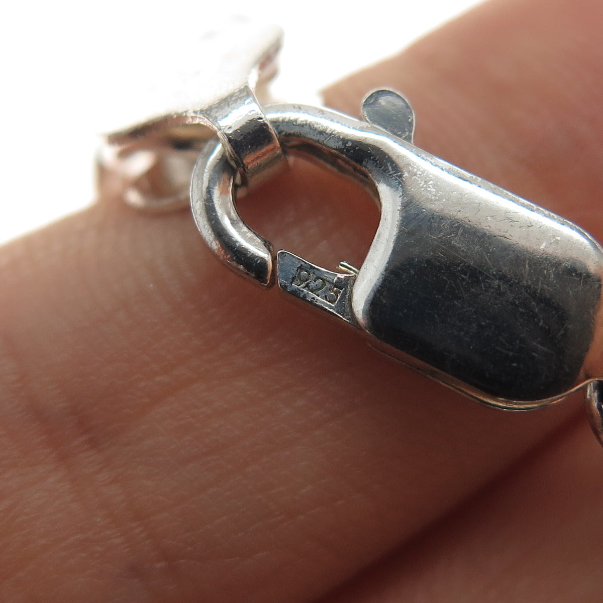 925 Sterling Silver Vintage Italy Double Curb Link Bracelet 7"
