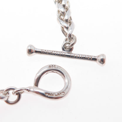 Michael Dawkins Sterling Silver Real MOP & Lemon Quartz Granulated Necklace 36"