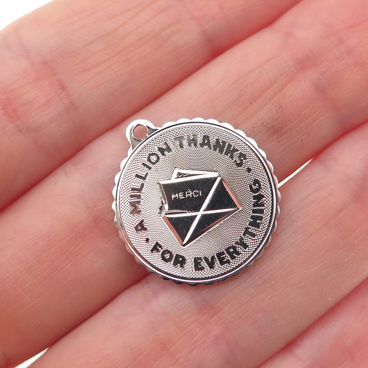 925 Sterling Silver Vintage A Million Thanks For Everything Charm Pendant