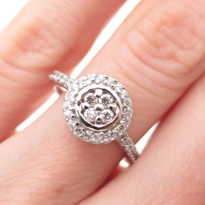 925 Sterling Silver Round-Cut C Z Promise Ring Size 6