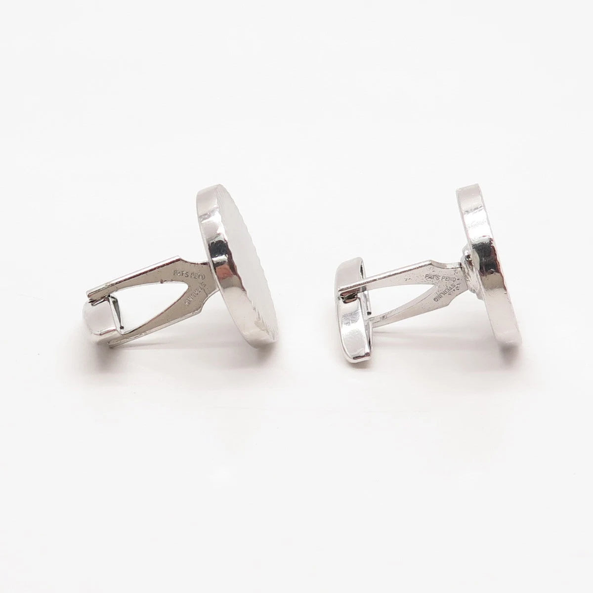 925 Sterling Silver Vintage Textured Round Cufflinks
