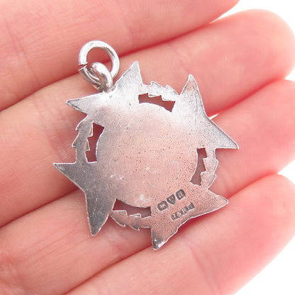 J & R Griffin Sterling Silver 2-Tone Antique 1917 Chester Cross Medal Pendant