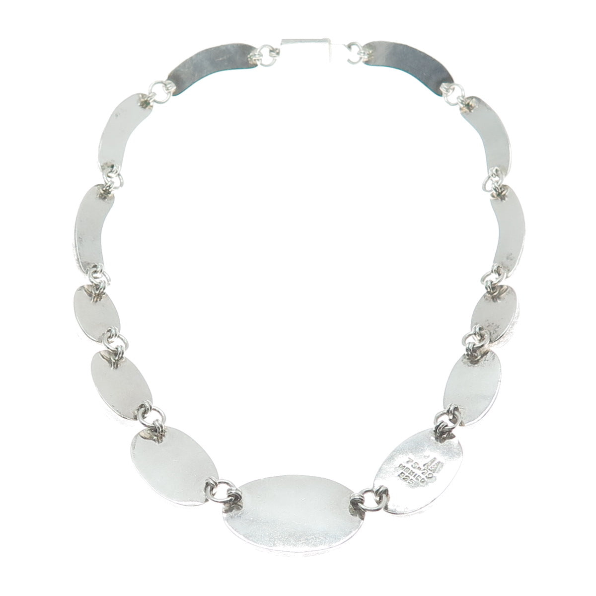 925 Sterling Silver Vintage Mexico Black Onyx Jade Jasper Sodalite Necklace 16"