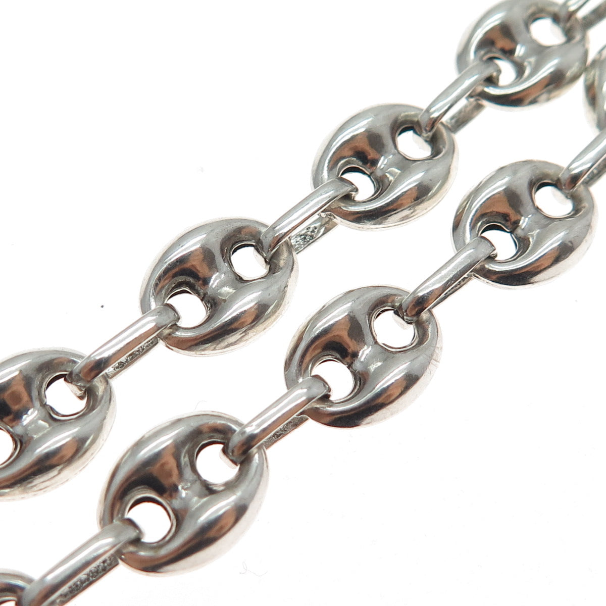 925 Sterling Silver Vintage Anchor Mariner Chain Necklace 16"