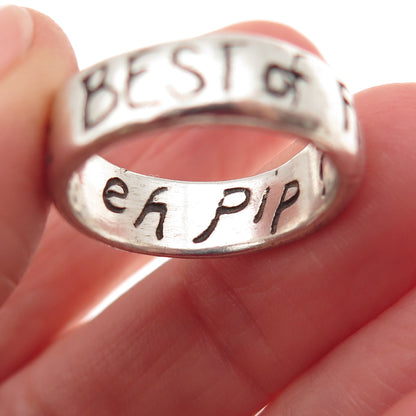 925 Sterling Vintage Ever the Best of Friends Eh Pip? David Lean Ring Size 7