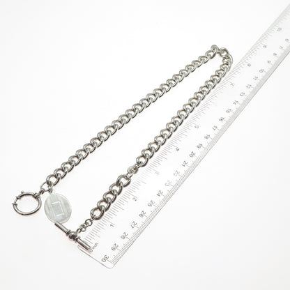 RALPH LAUREN 925 Sterling Silver Vintage Pocket Watch Fob Chain 16"