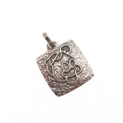 Walt Disney 800 Silver Vintage Italy Huey Dewey & Louie Duck Mini Charm Pendant