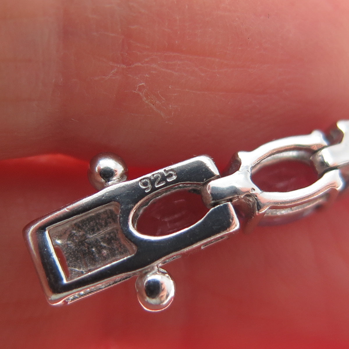 925 Sterling Silver Real Graduated Oval-Cut Amethyst Tennis Link Bracelet 7.5"