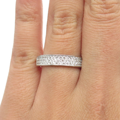 925 Sterling Silver Pave C Z Ring Size 7.25