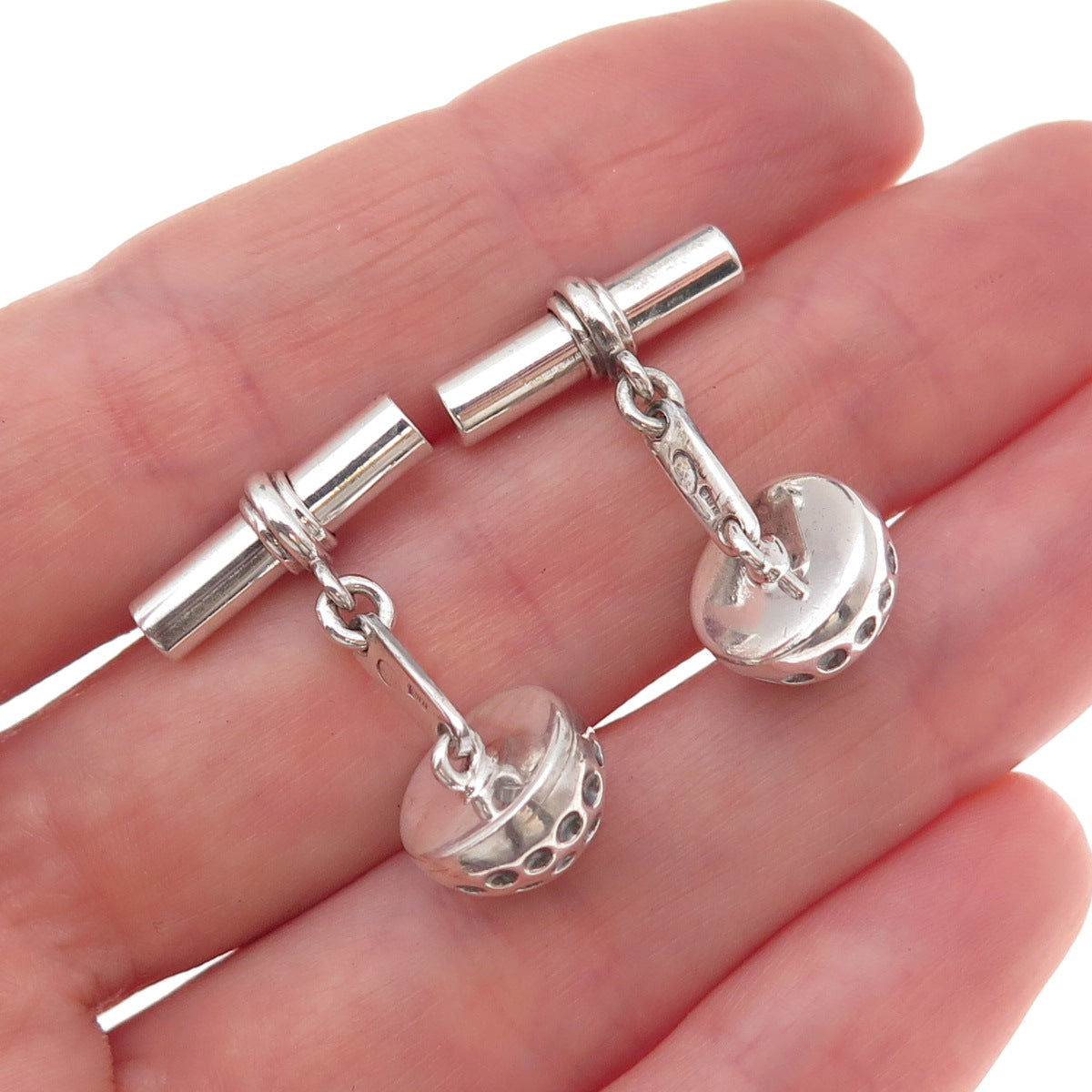 Christofle 925 Sterling Silver Vintage Golf Ball Cufflinks