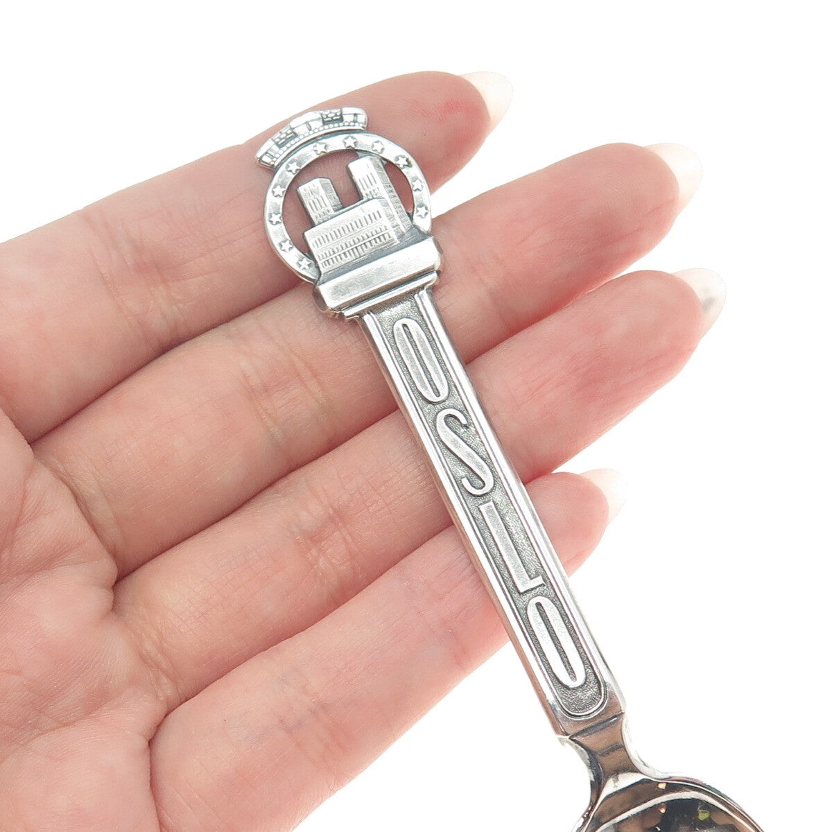 BRODRENE LOHNE 830S Silver Vintage Norway Oslo States & Cities Coffee Spoon #522