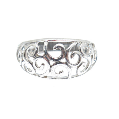 NEVADA 925 Sterling Silver Vintage Swirl Ring Size 5.25