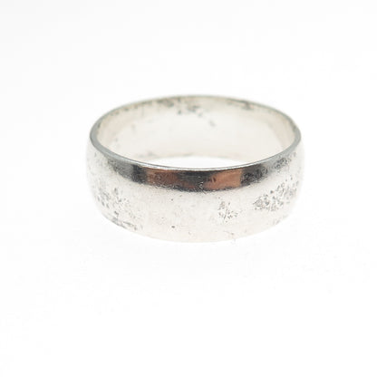 925 Sterling Silver Vintage Wedding Wide Band Ring Size 10.25