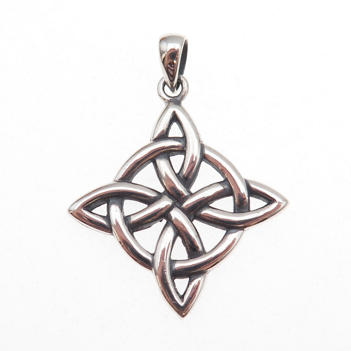 Peter Stone 925 Sterling Silver Vintage Celtic Knot Cross Oxidized Charm Pendant