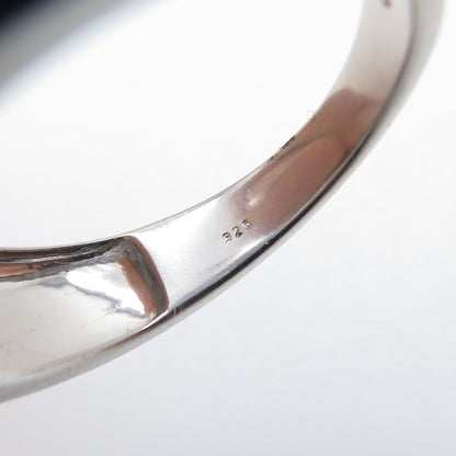 925 Sterling Silver Black Rhodium Round-Cut C Z Woven Ring Size 10