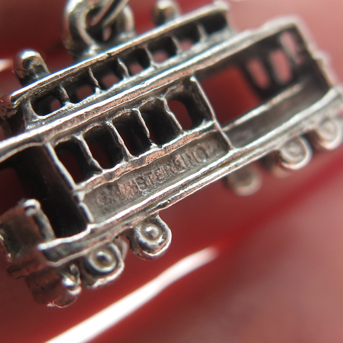 PACIFIC JEWELRY Sterling Silver Vintage SF Cable Car Oxidized 3D Mini Pendant