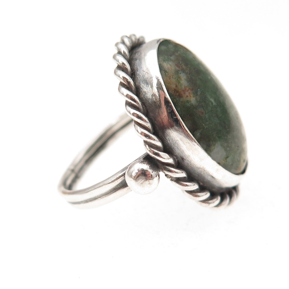 Old Pawn 925 Sterling Silver Vintage Royston Turquoise Tribal Ring Size 5.25