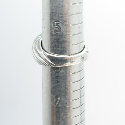 925 Sterling Silver Vintage Twisted Ribbed Dome Oxidized Ring Size 6