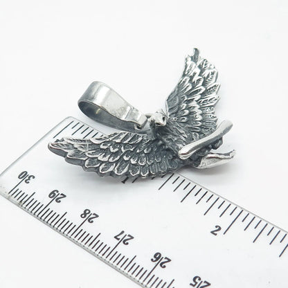 925 Sterling Silver Vintage Hawk Bird Pendant