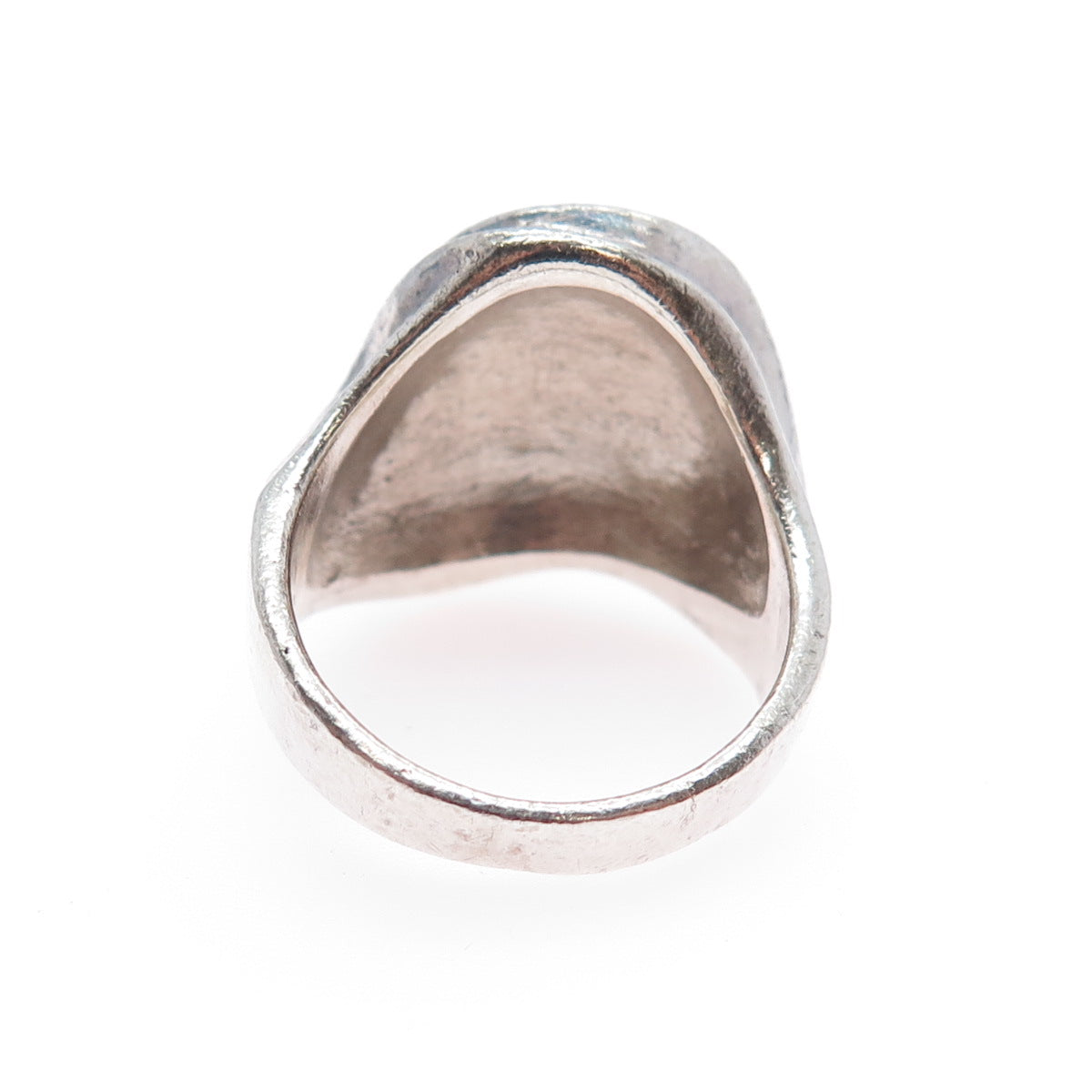 CHAPAL ZENRAY 925 Sterling Silver Vintage Modernist Wavy Oxidized Ring Size 8.25