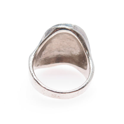 CHAPAL ZENRAY 925 Sterling Silver Vintage Modernist Wavy Oxidized Ring Size 8.25