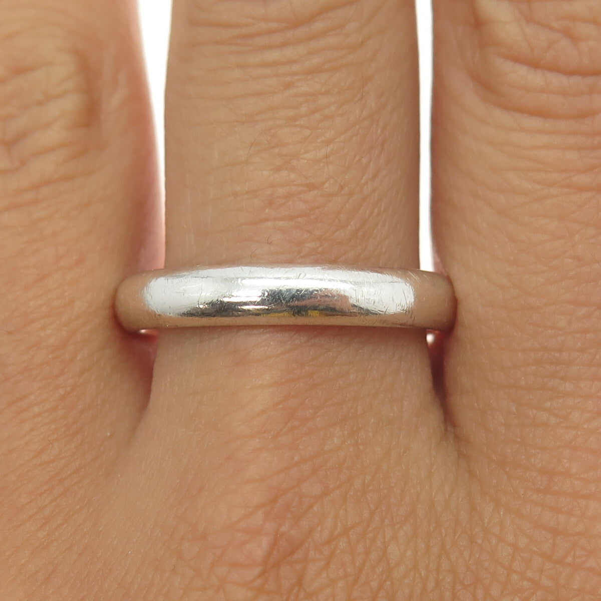 925 Sterling Silver Vintage Classic Wedding Band Ring Size 11.25