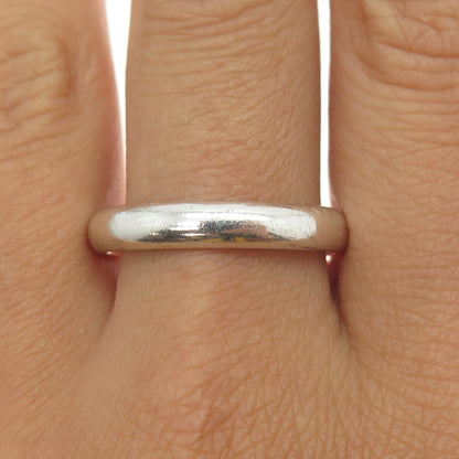 925 Sterling Silver Vintage Classic Wedding Band Ring Size 11.25