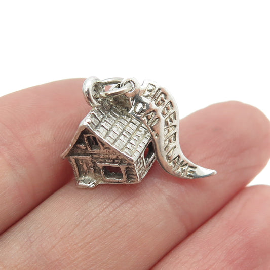 PACIFIC JEWELRY 925 Sterling Silver Vintage "Big Bar Lake" Old House 3D Pendant