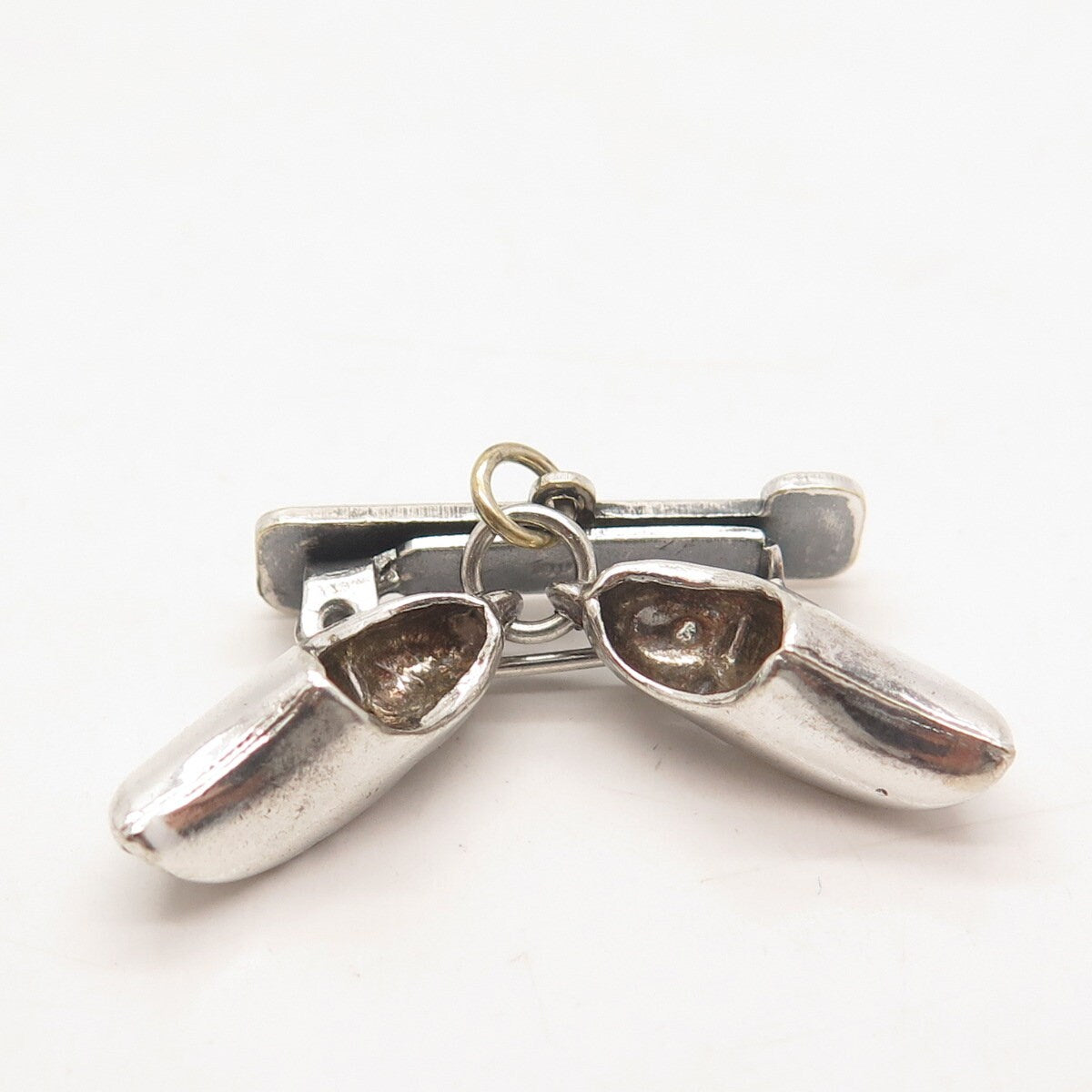 925 Sterling Silver Vintage Holland Boot Shoes Charms Pin Brooch