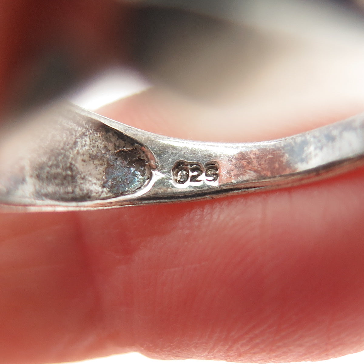 925 Sterling Silver Vintage Ichthys Religious Oxidized Ring Size 7.5