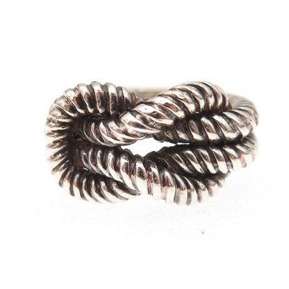 925 Sterling Silver Vintage Love Knot Oxidized Ring Size 5