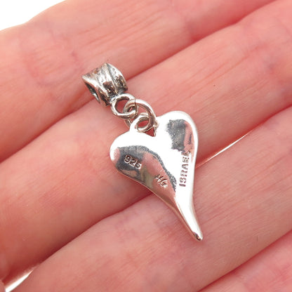 Hagit Gorali 925 Sterling Silver Vintage Israel Modernist Heart Charm Pendant