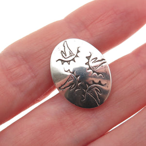 Eva & Linberg Billah Navajo Old Pawn Sterling Vintage Wolf Tie Tack / Lapel Pin