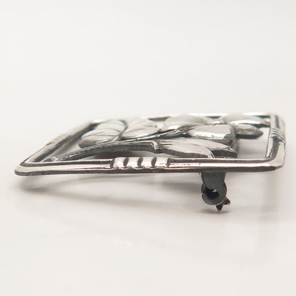 925 Sterling Silver Vintage Floral Leaf Pin Brooch