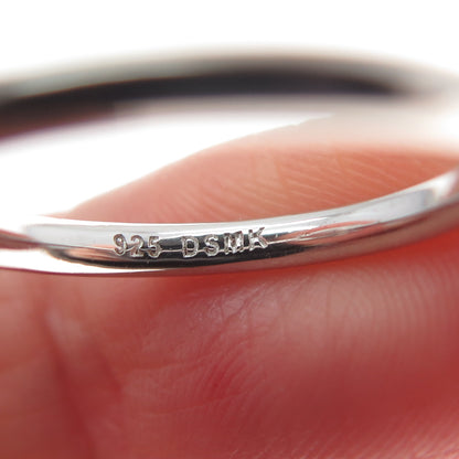 DSMK 925 Sterling Silver Round-Cut Shaped C Z Engagement Ring Size 6.25
